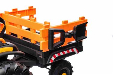 JCB EL Traktor med trailer till Barn 12V m/2.4G, Lädersäte, Gummihjul-9