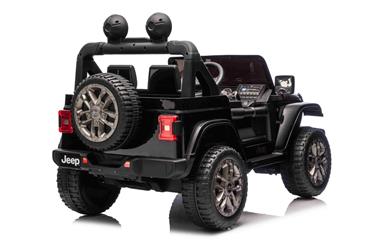 Jeep Wrangler Rubicon Elbil för barn 21,6V med lädersäte, gummihjul-4