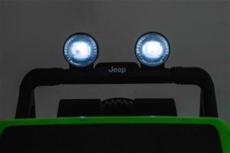Jeep Wrangler Rubicon Elbil för barn 21,6V med lädersäte, gummihjul Grön-11