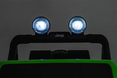 Jeep Wrangler Rubicon Elbil för barn 21,6V med lädersäte, gummihjul Grön-11