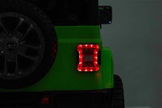 Jeep Wrangler Rubicon Elbil för barn 21,6V med lädersäte, gummihjul Grön-13