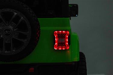 Jeep Wrangler Rubicon Elbil för barn 21,6V med lädersäte, gummihjul Grön-13