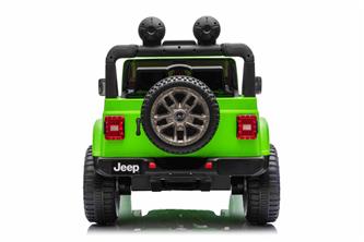 Jeep Wrangler Rubicon Elbil för barn 21,6V med lädersäte, gummihjul Grön-15