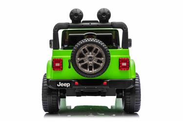 Jeep Wrangler Rubicon Elbil för barn 21,6V med lädersäte, gummihjul Grön-15