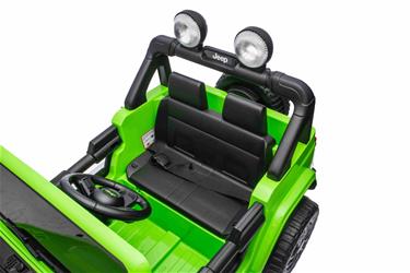 Jeep Wrangler Rubicon Elbil för barn 21,6V med lädersäte, gummihjul Grön-5