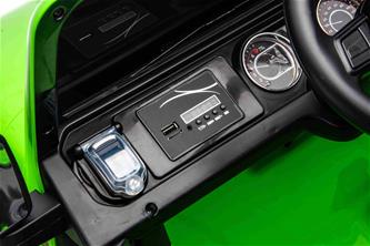 Jeep Wrangler Rubicon Elbil för barn 21,6V med lädersäte, gummihjul Grön-8