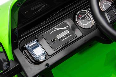 Jeep Wrangler Rubicon Elbil för barn 21,6V med lädersäte, gummihjul Grön-8