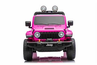 Jeep Wrangler Rubicon Elbil för barn 21,6V med lädersäte, gummihjul Rosa-10