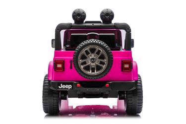 Jeep Wrangler Rubicon Elbil för barn 21,6V med lädersäte, gummihjul Rosa-13