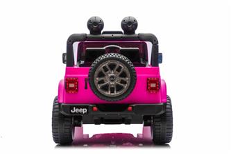 Jeep Wrangler Rubicon Elbil för barn 21,6V med lädersäte, gummihjul Rosa-15