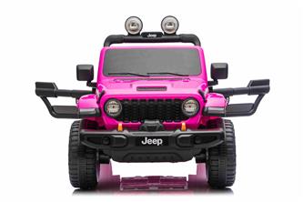 Jeep Wrangler Rubicon Elbil för barn 21,6V med lädersäte, gummihjul Rosa-2