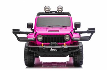 Jeep Wrangler Rubicon Elbil för barn 21,6V med lädersäte, gummihjul Rosa-2