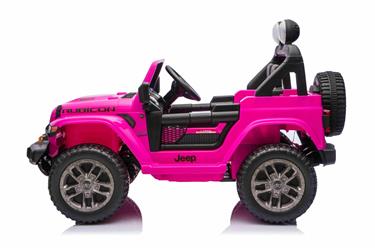Jeep Wrangler Rubicon Elbil för barn 21,6V med lädersäte, gummihjul Rosa-4