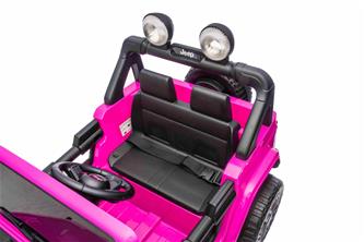 Jeep Wrangler Rubicon Elbil för barn 21,6V med lädersäte, gummihjul Rosa-8