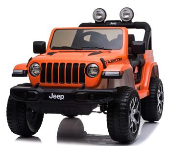 Jeep Wrangler Rubicon Elbil för barn med Litium+4x12V+gummihjul+läder-10