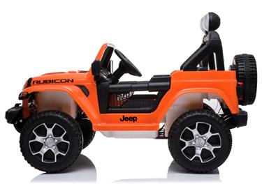 Jeep Wrangler Rubicon Elbil för barn med Litium+4x12V+gummihjul+läder-3