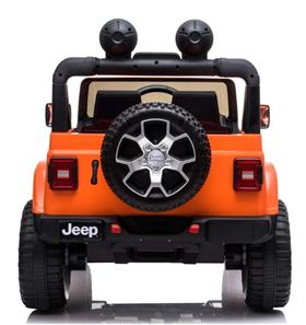 Jeep Wrangler Rubicon Elbil för barn med Litium+4x12V+gummihjul+läder-4