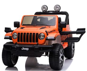 Jeep Wrangler Rubicon Elbil för barn med Litium+4x12V+gummihjul+läder-5