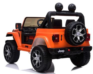 Jeep Wrangler Rubicon Elbil för barn med Litium+4x12V+gummihjul+läder-6