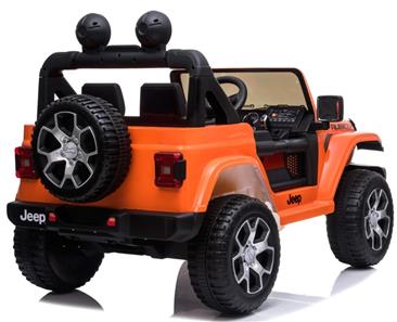 Jeep Wrangler Rubicon Elbil för barn med Litium+4x12V+gummihjul+läder-7