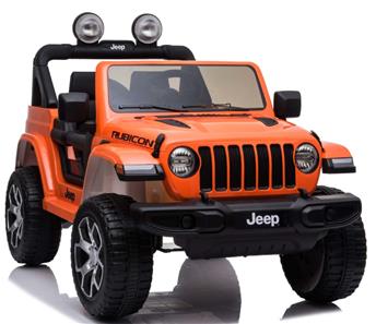Jeep Wrangler Rubicon Elbil för barn med Litium+4x12V+gummihjul+läder-8