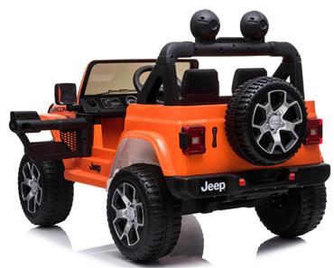Jeep Wrangler Rubicon Elbil för barn med Litium+4x12V+gummihjul+läder-9