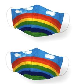 KANGURU Tyg Munskydd till barn 2-5 år, Rainbow (2 st.)