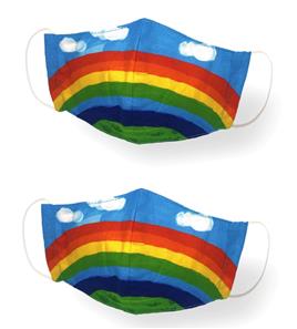 KANGURU Tyg Munskydd till barn 2-5 år, Rainbow (2 st.)