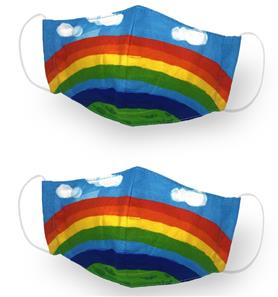 KANGURU Tyg Munskydd till barn 6-12 år, Rainbow (2 st.)