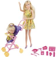 Kari Michell Babysitter docka med baby och barnvagn