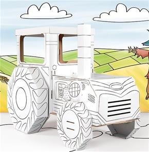 Kartong Traktor att  färglägga  (Måla själv)