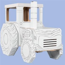 Kartong Traktor att  färglägga  (Måla själv)-4
