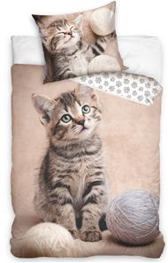 Katt Grey Sängkläder 140 x 200, 100 procent bomull