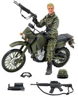 Kawasaki KLR 650 Militär MC 1:6 med figur 30,5cm