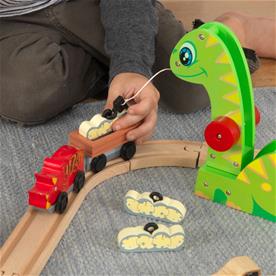 Kidkraft Dinosaur Trä Tågbana m/tillbehör-3