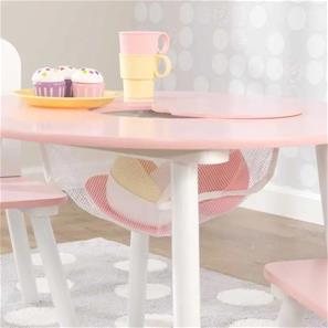 Kidkraft Runt lekbord med 2 stolar och förvaring, rosa/vitt-8