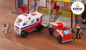 Kidkraft Trä Deluxe Brandstation-4