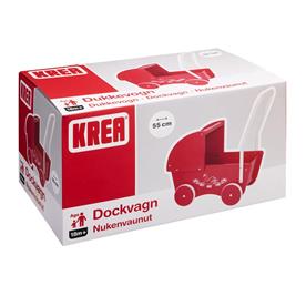 Krea Dockvagn i trä, röd-2