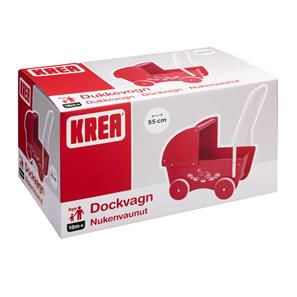 Krea Dockvagn i trä, röd-2