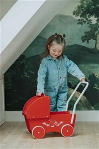 Krea Dockvagn i trä, röd-4