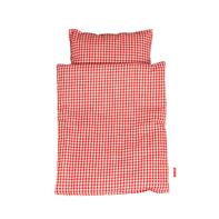 Krea Doll sängkläder Rödrutigt