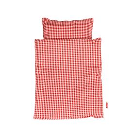 Krea Doll sängkläder Rödrutigt