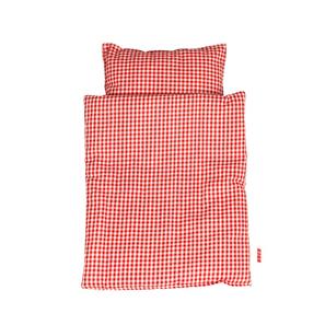 Krea Doll sängkläder Rödrutigt