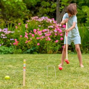 Krocket Set i Trä Familje trädgårdsspel-7