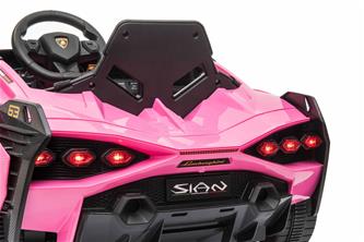 Lamborghini Sian elbil till barn 12v m/4xmotor, Gummihjul, 2.4G Pink-10