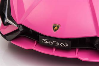 Lamborghini Sian elbil till barn 12v m/4xmotor, Gummihjul, 2.4G Pink-11