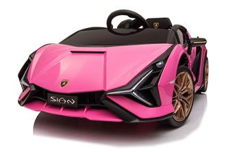 Lamborghini Sian elbil till barn 12v m/4xmotor, Gummihjul, 2.4G Pink-2