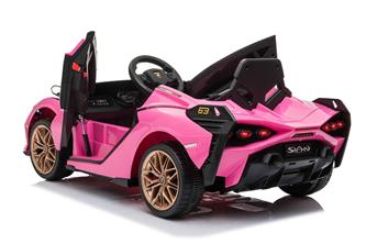 Lamborghini Sian elbil till barn 12v m/4xmotor, Gummihjul, 2.4G Pink-5