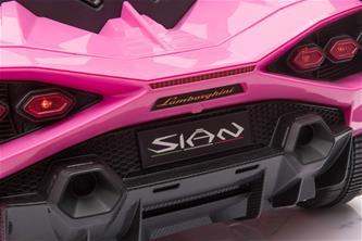 Lamborghini Sian elbil till barn 12v m/4xmotor, Gummihjul, 2.4G Pink-7