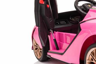 Lamborghini Sian elbil till barn 12v m/4xmotor, Gummihjul, 2.4G Pink-8